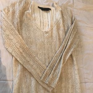 Gorgeous BCBG gold shimmer sweater.